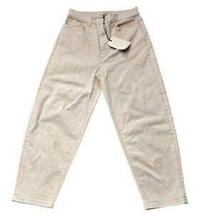 Current/Elliott Jeans Womens 30 Beige High Rise Tapered Leg Relaxed Fit New Tags